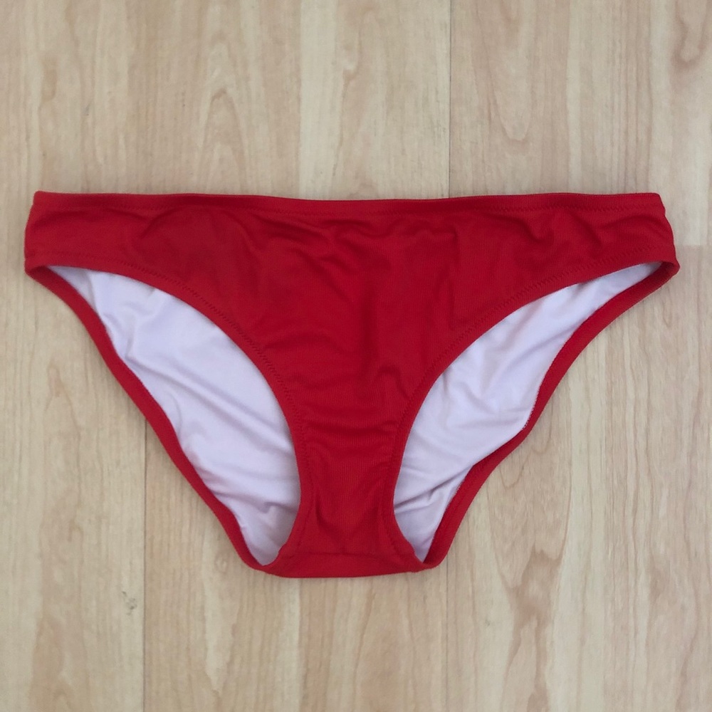 Shade & Shore | Basic Red Ribbed Bikini Bottom